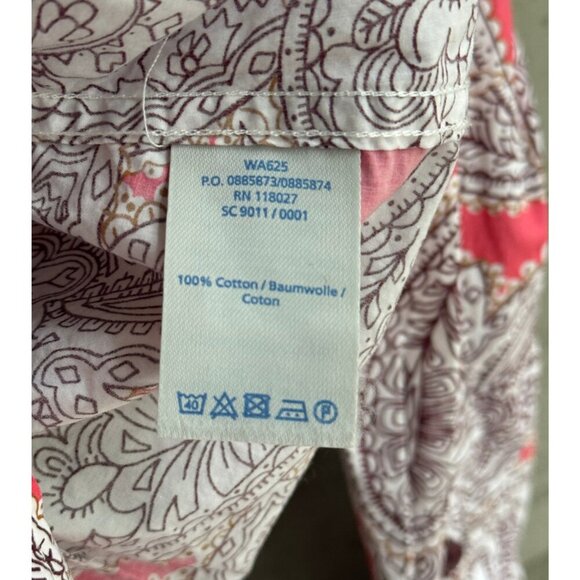 Boden Red Paisley Print Button Down Shirt Size 2R - Picture 6 of 8